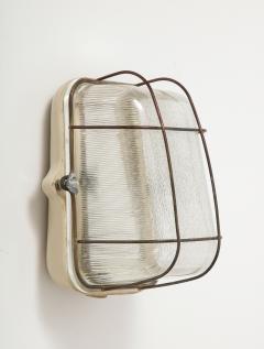 Porcelain and Metal Industrial Sconce Czechoslovakia c 1950 - 4046478