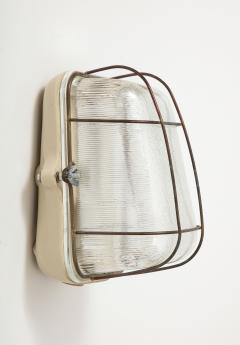 Porcelain and Metal Industrial Sconce Czechoslovakia c 1950 - 4046479