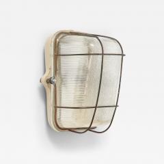 Porcelain and Metal Industrial Sconce Czechoslovakia c 1950 - 4049552
