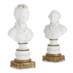 Porcelain busts of Louis XVI and Marie Antoinette in style of S vres - 1558784