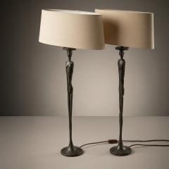 Porta Romana Giacometti Form Table Lamps with Bronze Finish by Porta Romana Pair - 4548769
