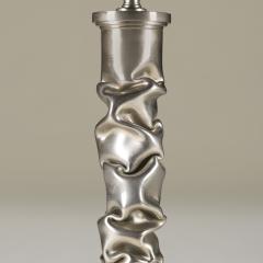 Porta Romana Pair of tall melting metal polished nickel lamps by Porta Romana - 4507882