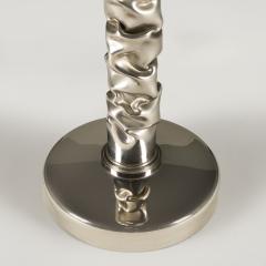 Porta Romana Pair of tall melting metal polished nickel lamps by Porta Romana - 4507883