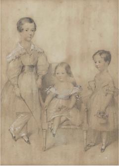 Portrait Children of the 11th Earl of Devon Follower of Adam Buck - 3155220