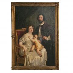 Portrait Painting of the Artists Family Signed Tojetti U S A 19th century - 4350469