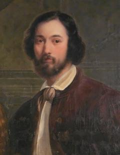 Portrait Painting of the Artists Family Signed Tojetti U S A 19th century - 4350472