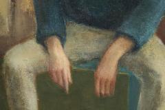 Portrait of a Sitting Man Oil and Tempera Paint on Canvas Belgium 1964 - 4396194