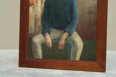 Portrait of a Sitting Man Oil and Tempera Paint on Canvas Belgium 1964 - 4396213