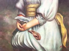 Portrait of a Young Girl Oil on Canvas By K Burton Signed and Framed - 3637337
