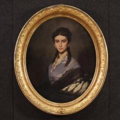 Portrait painting of a lady signed Johann Grund and dated 1869 - 4174507