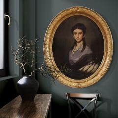 Portrait painting of a lady signed Johann Grund and dated 1869 - 4174509