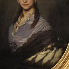 Portrait painting of a lady signed Johann Grund and dated 1869 - 4174513