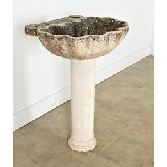 Portuguese 19th Century Carved Stone Pedestal Sink - 4443160