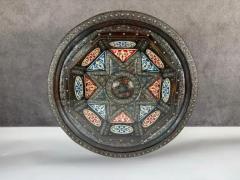 Portuguese Colonial Style Wood with Filigree Inlay Circular Center Table - 4090731