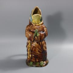 Portuguese Cunha Palissy Majolica Anthropomorphic Lizard Monk Jug - 4049621