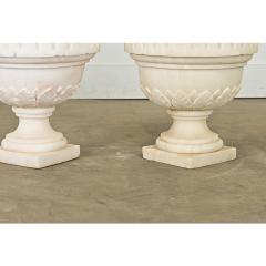 Portuguese Pair of Carved Alabaster Urns - 4443131