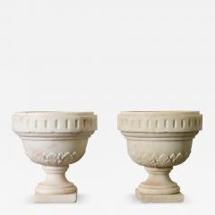 Portuguese Pair of Carved Alabaster Urns - 4444872
