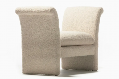 Post Modern Bench Settee Newly Upholstered in Luxurious Ivory White Boucle  - 2864154