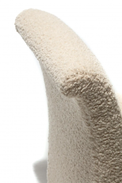 Post Modern Bench Settee Newly Upholstered in Luxurious Ivory White Boucle  - 2864168