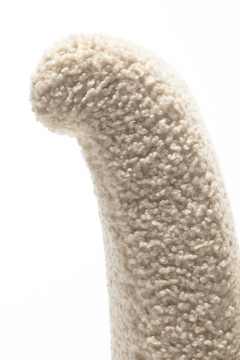 Post Modern Bench Settee Newly Upholstered in Luxurious Ivory White Boucle  - 2864192