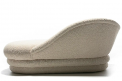 Post Modern Chaise Lounge Newly Upholstered in Ivory White Boucl  - 2647260