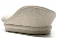 Post Modern Chaise Lounge Newly Upholstered in Ivory White Boucl  - 2647261