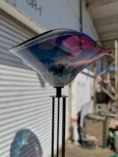 Post Modern Metal Floor Lamp with Handblown glass shade - 4365080