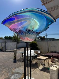 Post Modern Metal Floor Lamp with Handblown glass shade - 4365089