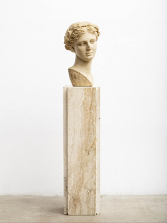 Post Modern Travertine Pedestal - 4448714