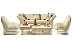 Post Modern Two Part Onyx Marble and Chrome Coffee Table - 2983841