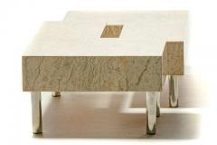 Post Modern Two Part Onyx Marble and Chrome Coffee Table - 2983849