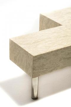 Post Modern Two Part Onyx Marble and Chrome Coffee Table - 2983865