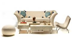 Post Modern Two Part Onyx Marble and Chrome Coffee Table - 2983875