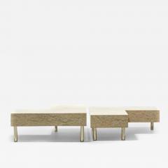 Post Modern Two Part Onyx Marble and Chrome Coffee Table - 2984699