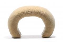 Post Modern Waterfall Stools in New Palomino Butter Cream Sheepskin Upholstery - 4455290