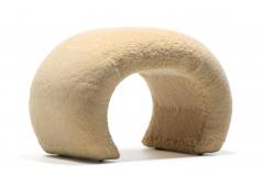 Post Modern Waterfall Stools in New Palomino Butter Cream Sheepskin Upholstery - 4455293