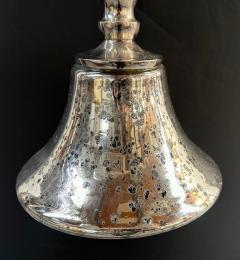 Post Modern style Silver Cone Pendant in Antiqued Finish Set of 5 - 3350935