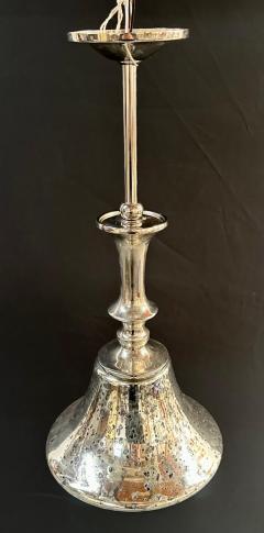 Post Modern style Silver Cone Pendant in Antiqued Finish Set of 5 - 3350937