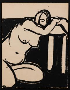 Post War American India Ink Nude Painting - 3189221