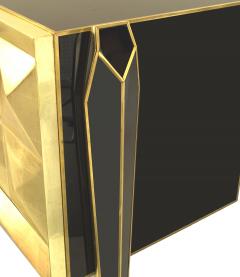 Post War Blue Glass Brass Credenza - 922664