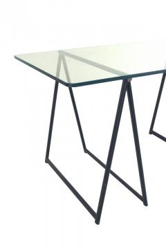 Post War Campaign Style Jansen Post War Glass Table - 4639522