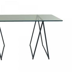 Post War Campaign Style Jansen Post War Glass Table - 4639523