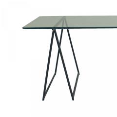 Post War Campaign Style Jansen Post War Glass Table - 4639524