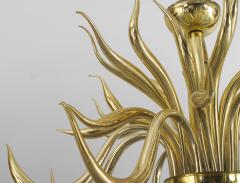 Post War Design Italian Venetian Murano Gilt Glass Chandelier - 467593