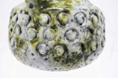 Post War Fat Lava Vase in Green and Off White West Germany - 1532586