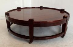 Post War Large Round Coffee Table on Wheels - 112099