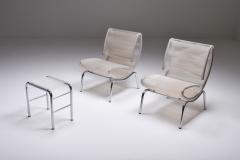 Post modern pair of easy chairs in chrome and plastic wire 1960s - 2019250