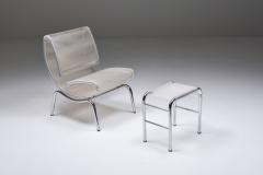 Post modern pair of easy chairs in chrome and plastic wire 1960s - 2019255