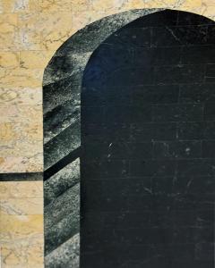 Postmodern Architectural Trompe loeil Tessellated Stone Pedestal - 4480897