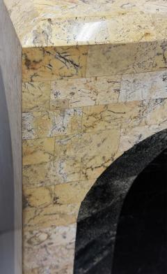 Postmodern Architectural Trompe loeil Tessellated Stone Pedestal - 4480898